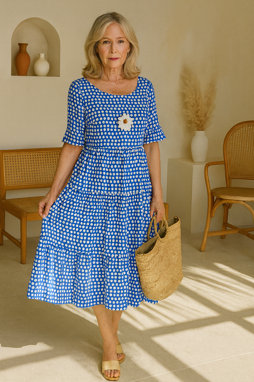 Robe Longue À Pois Femme