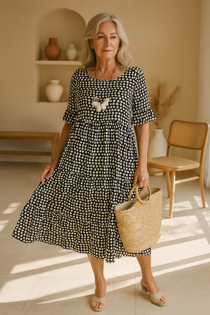 Robe Longue À Pois Femme