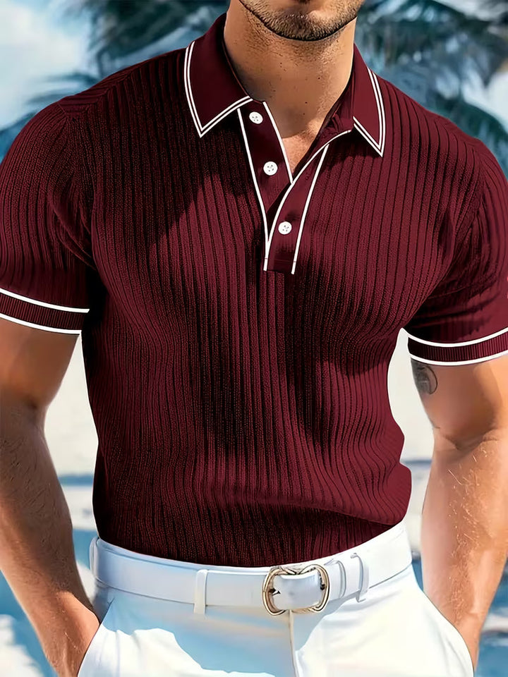 Polo Texturé Manches Courtes Homme
