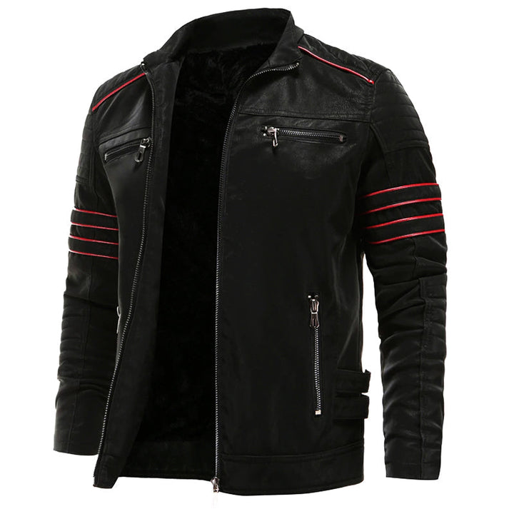 Veste En Cuir Style Motard Homme