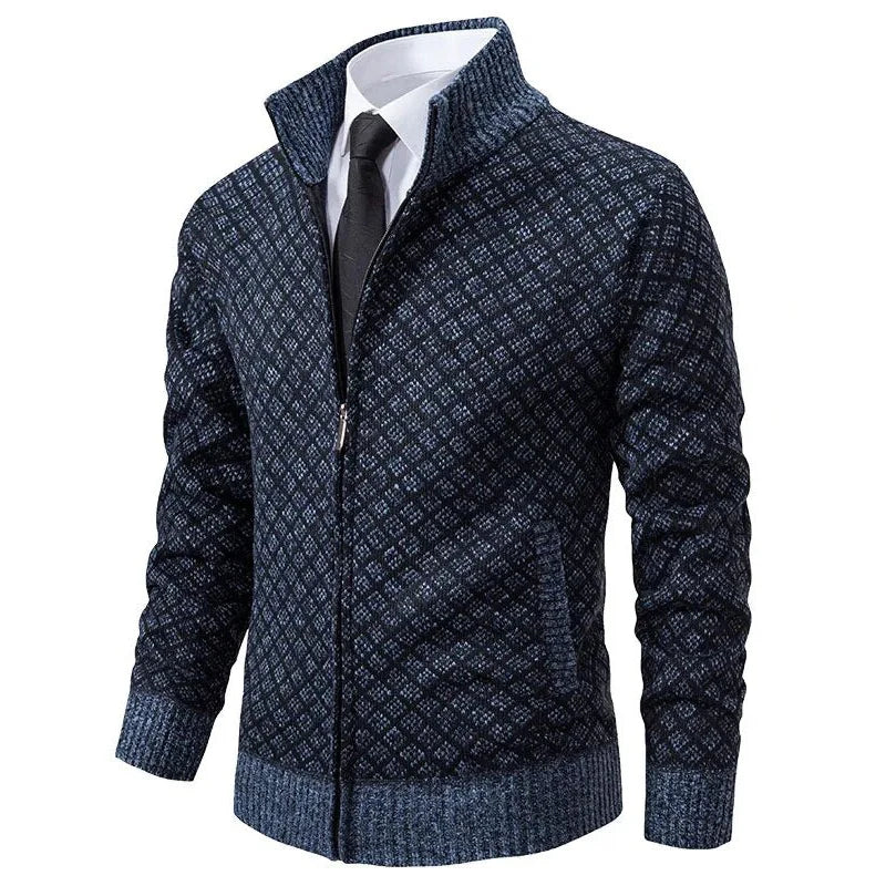 Cardigan Zippé à Col Montant Homme
