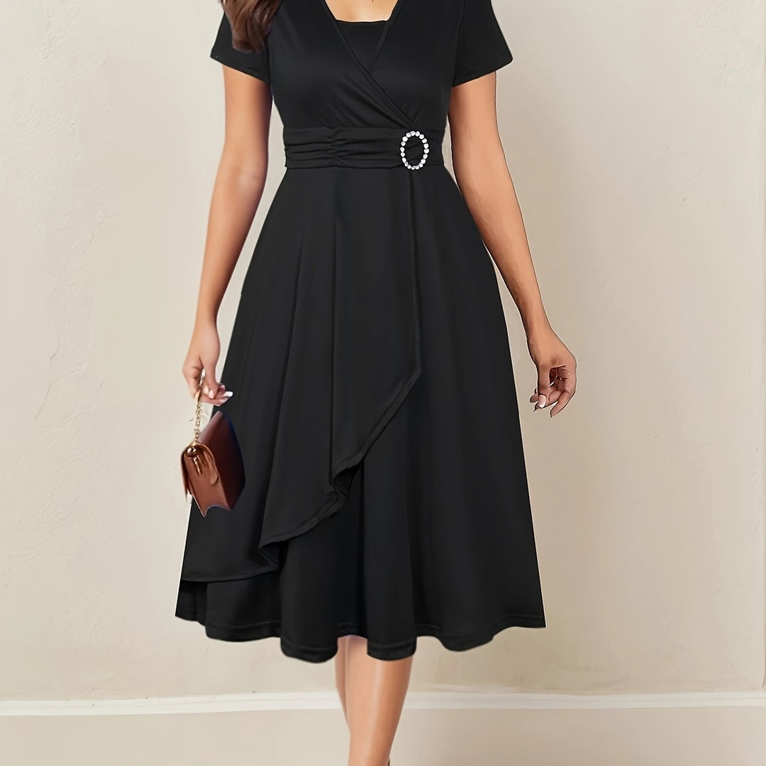 Robe Midi Cache-Cœur Ceinturée Femme