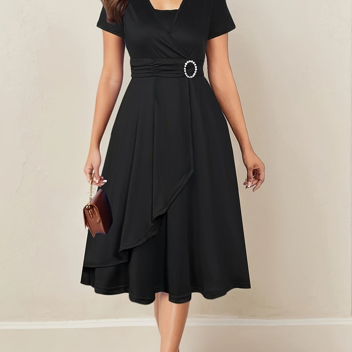 Robe Midi Cache-Cœur Ceinturée Femme