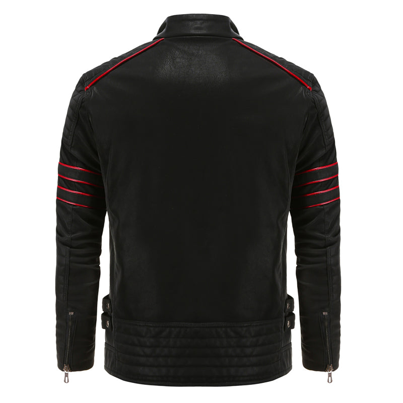 Veste En Cuir Style Motard Homme