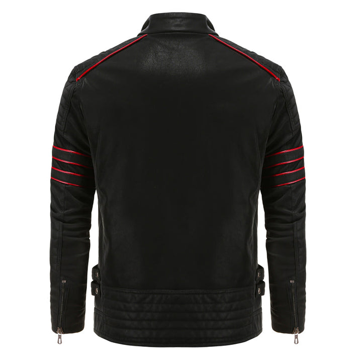 Veste En Cuir Style Motard Homme