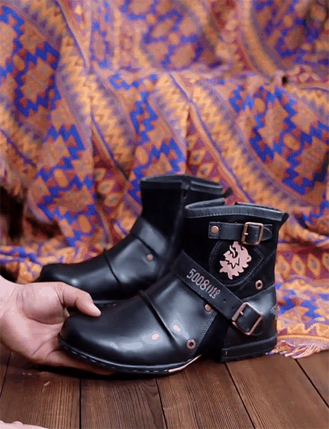 Bottines à Brides Style Motard Homme