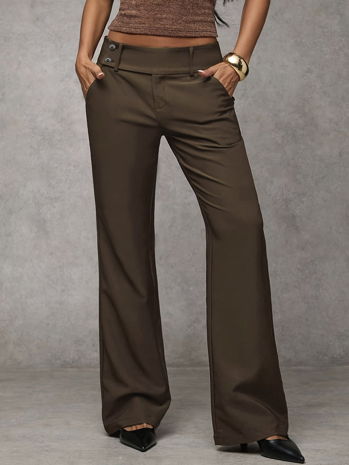 Pantalon Large Taille Haute Femme