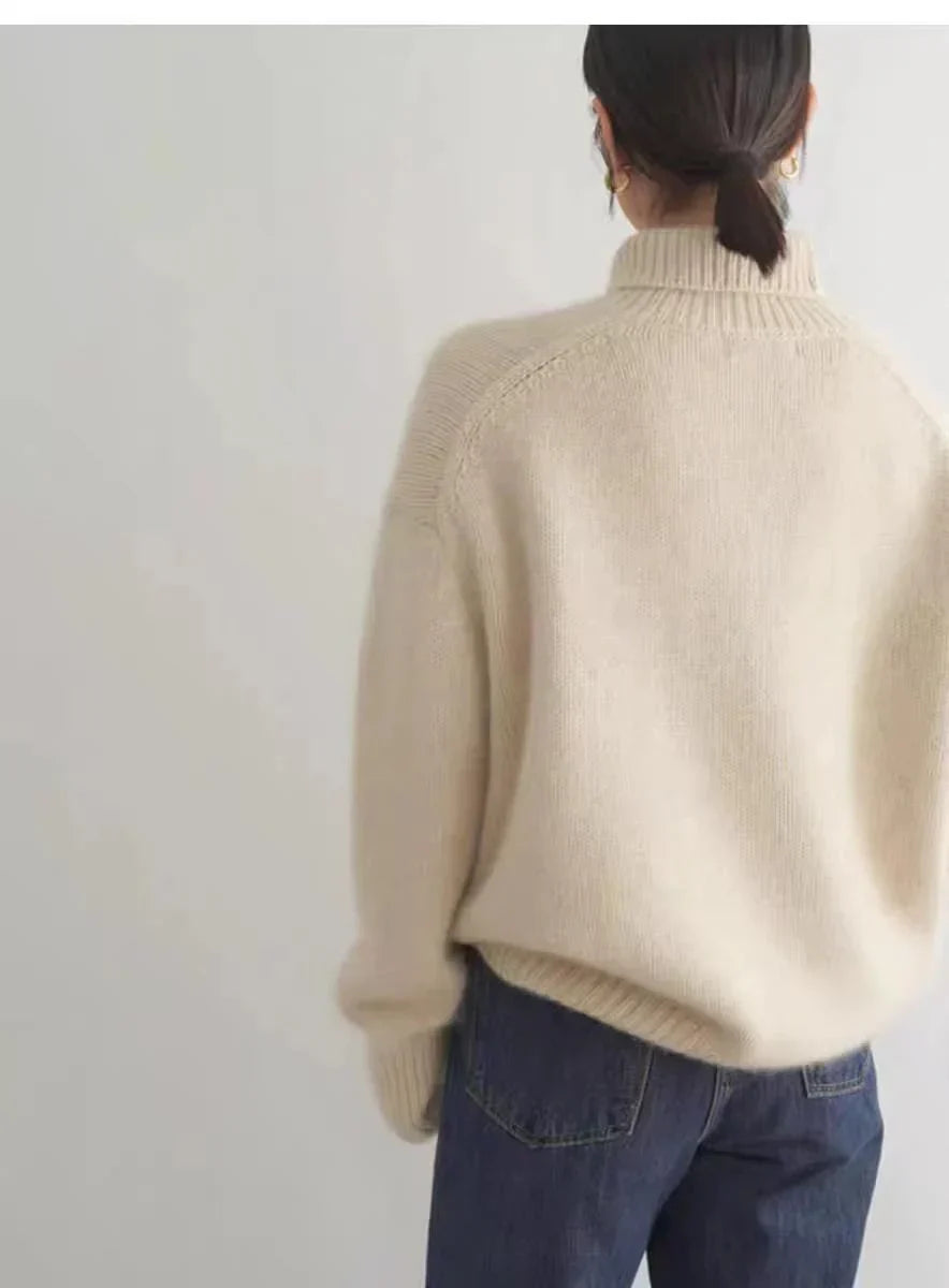 Pull Col Roulé Coupe Ample Femme