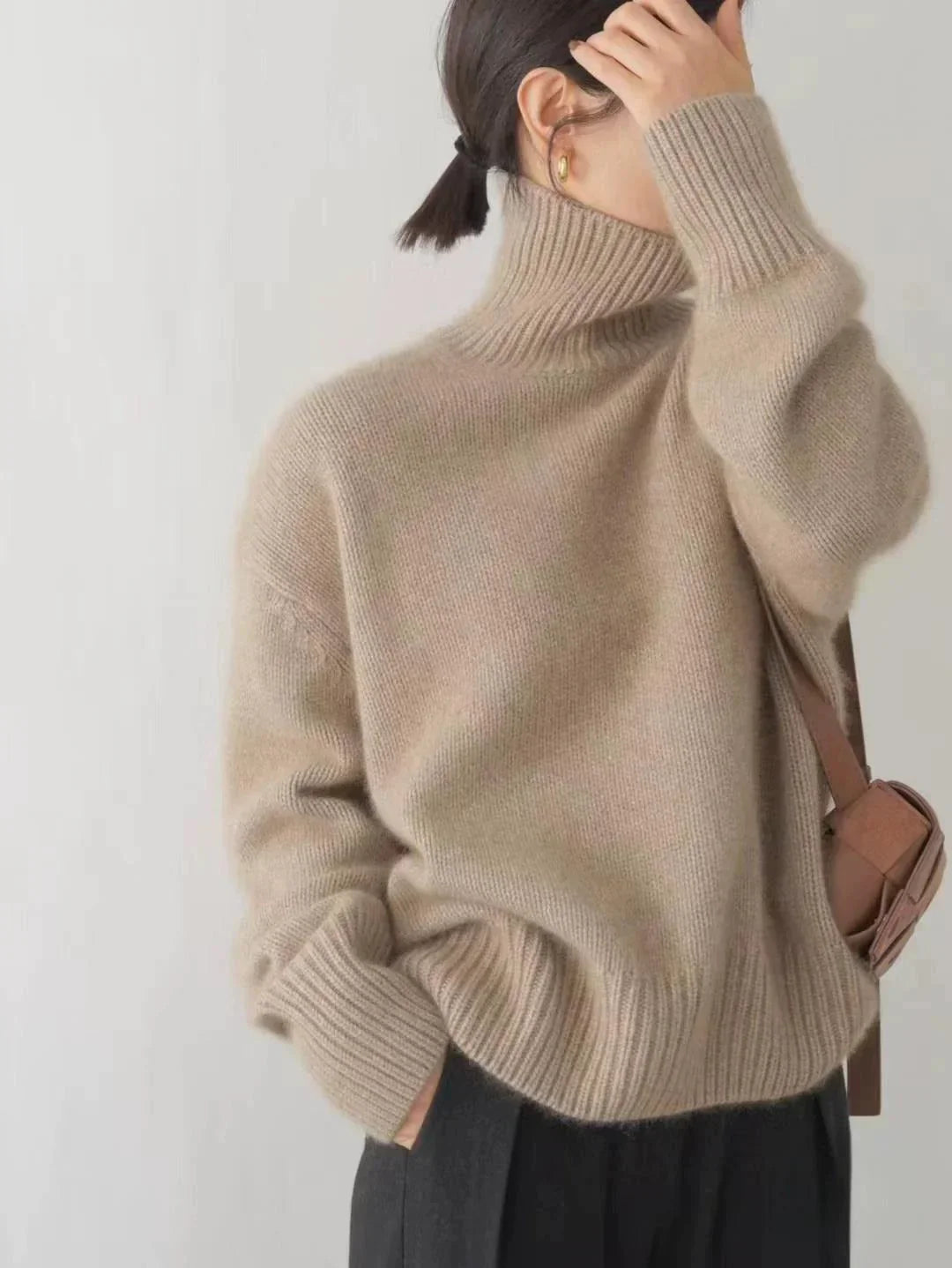 Pull Col Roulé Coupe Ample Femme