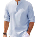 Men's Textured Mandarin-Collar Shirt