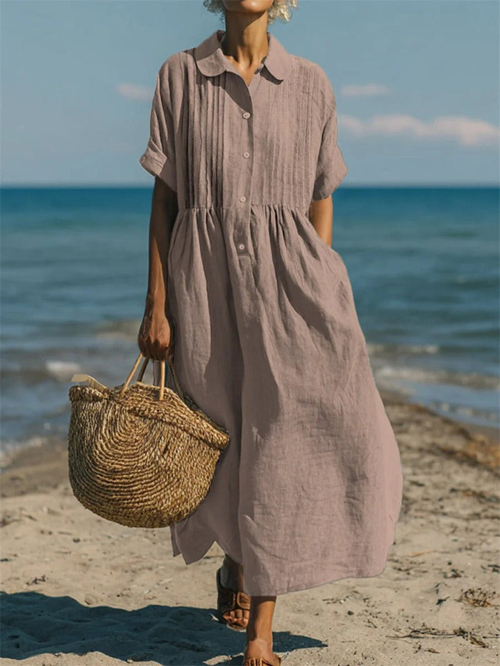 Robe Chemise Longue Boutonnée Femme