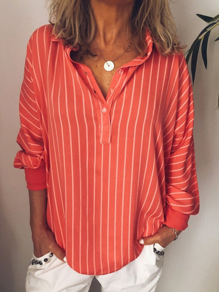 Blouse Rayée Boutonnée Femme