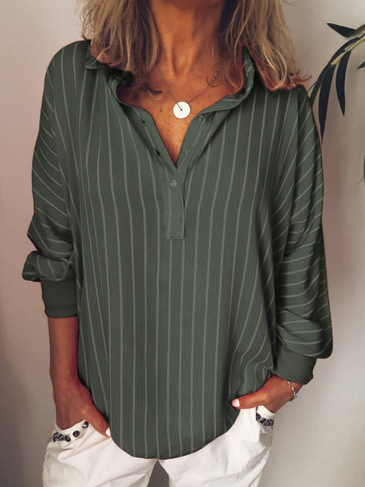 Blouse Rayée Boutonnée Femme