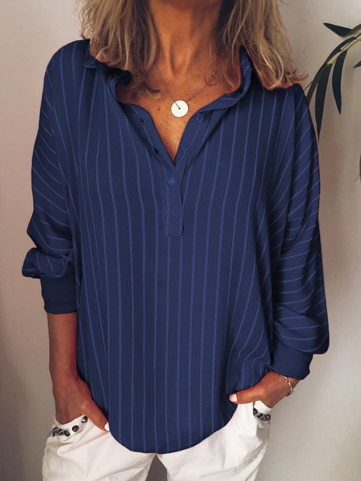 Blouse Rayée Boutonnée Femme