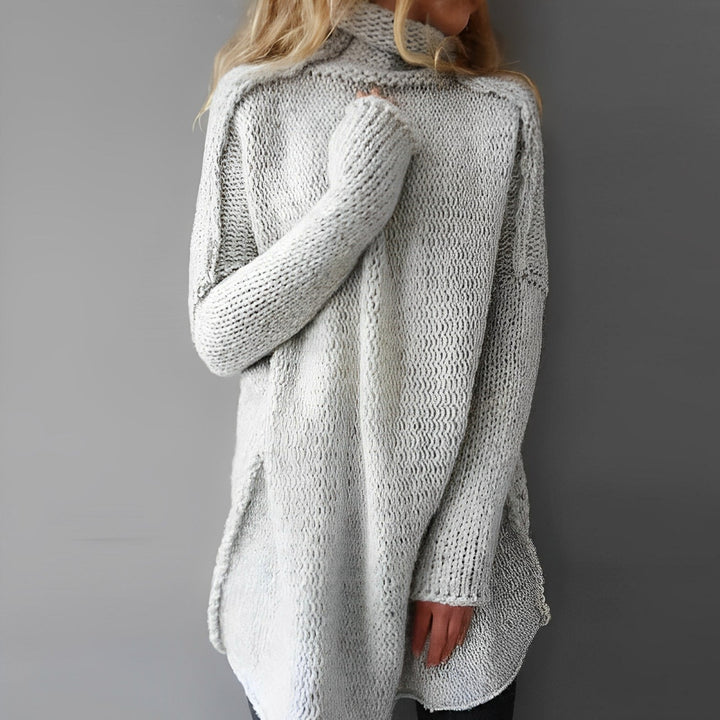 Pull Tunique Oversize en Maille Ajourée Femme