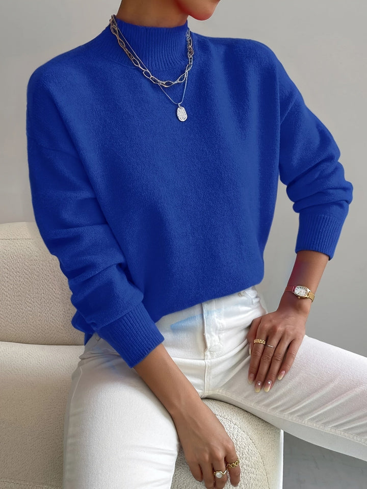 Pull Décontracté Col Montant Femme
