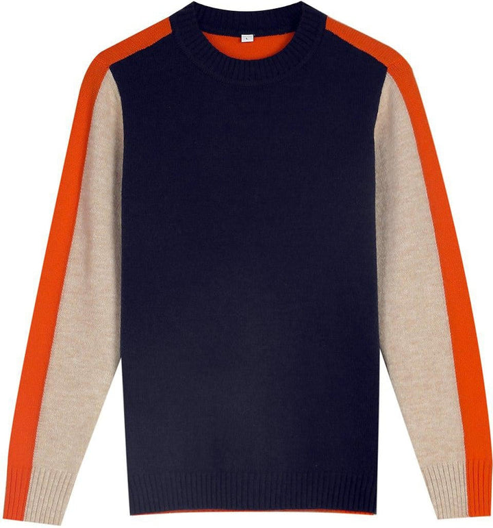 Pull à Empiècements Graphiques Col Rond Femme