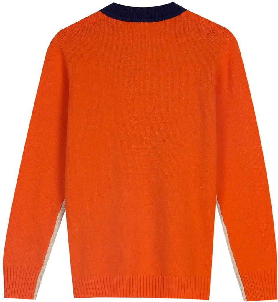 Pull à Empiècements Graphiques Col Rond Femme