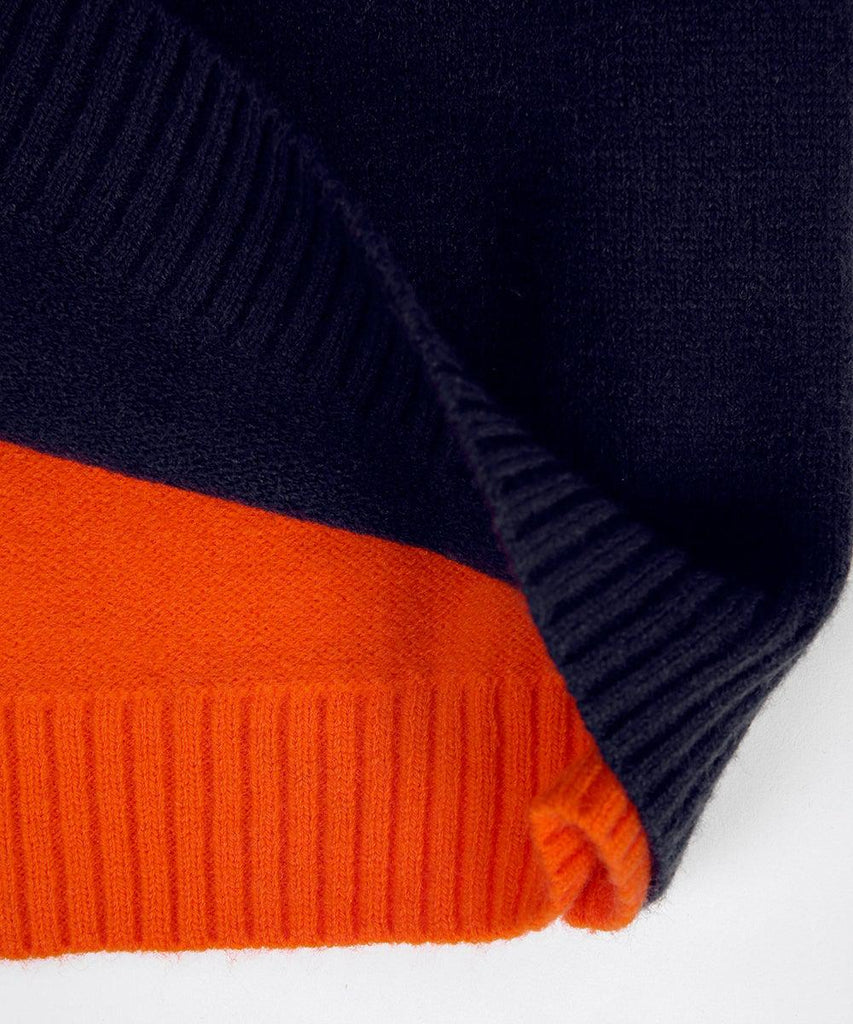 Pull à Empiècements Graphiques Col Rond Femme