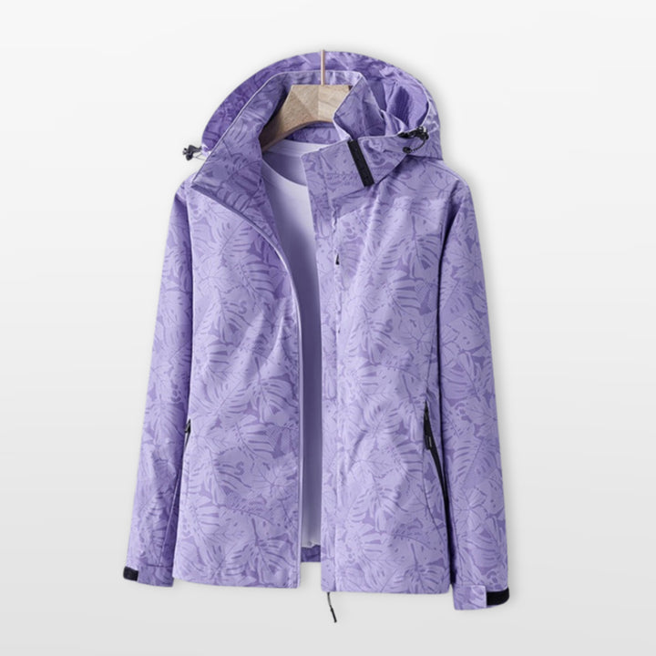 Veste Légère À Capuche Imprimée Zippée Femme
