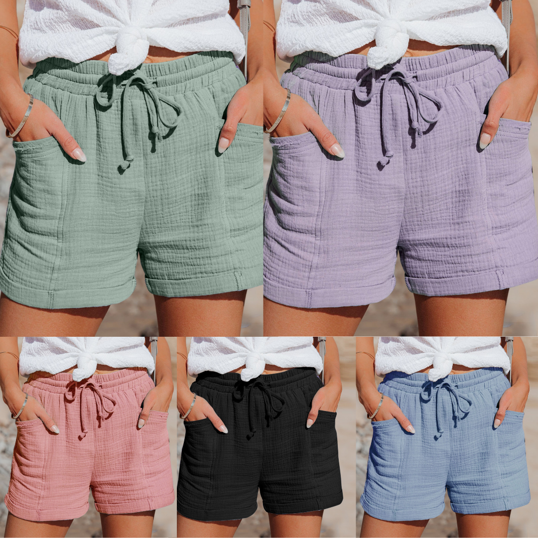 Short Décontracté à Taille Élastique Femme