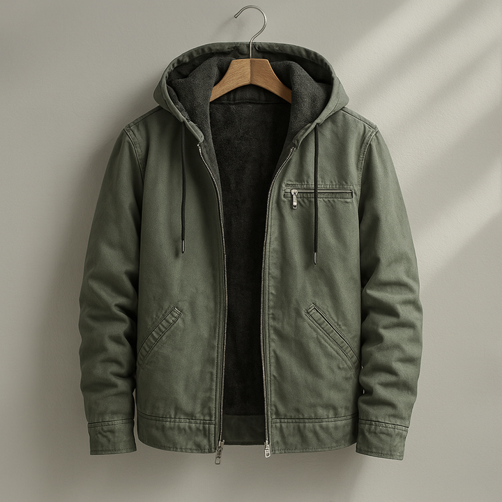 Blouson à Capuche et Fermeture Zippée Homme