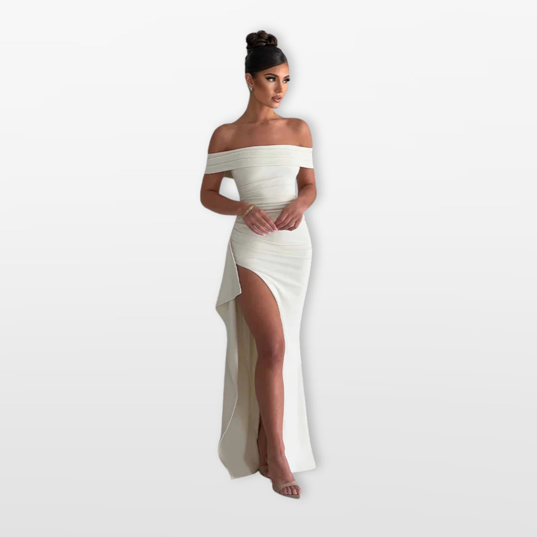 Robe Longue Épaules Dénudées Élégante Femme