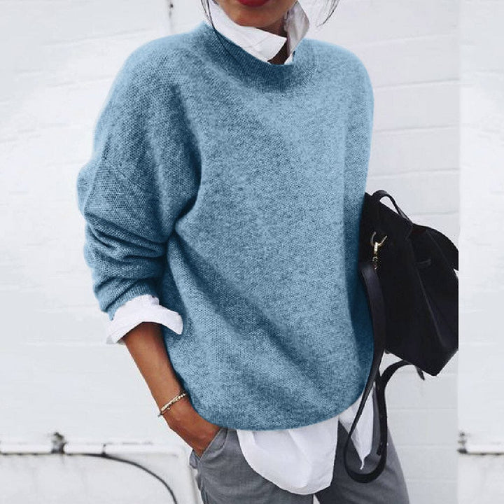 Pull Décontracté à Col Rond Femme