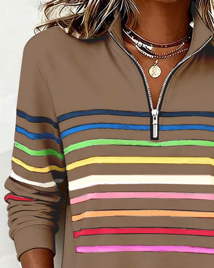 Pull À Col Montant Zippé Femme