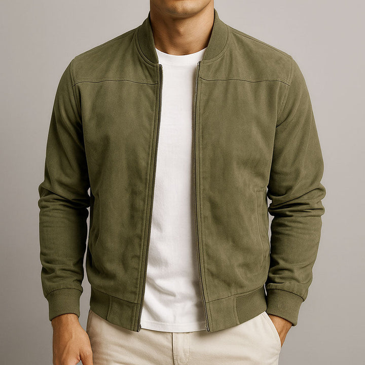 Blouson Zippé Effet Suédine Homme