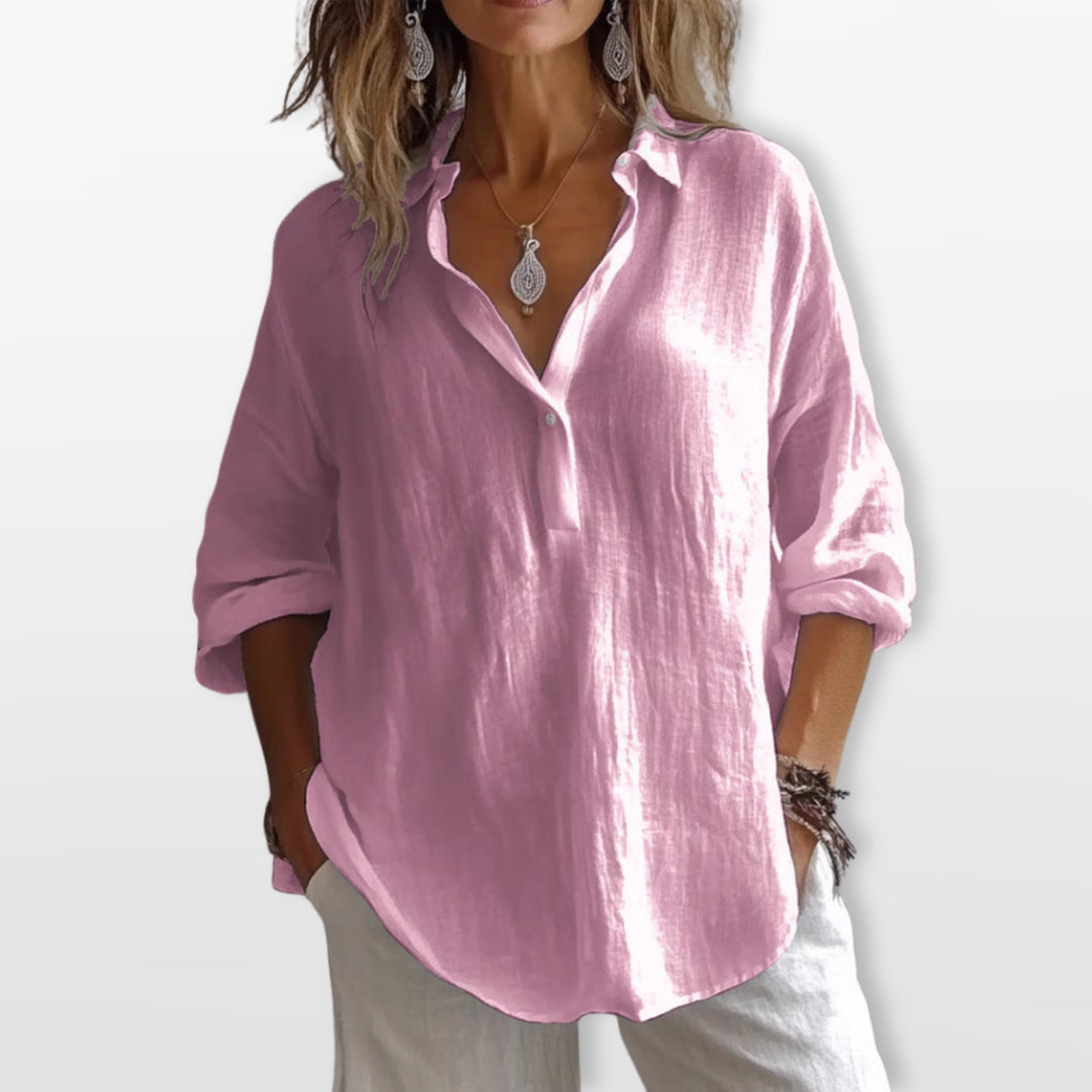 Blouse Ample Décontractée Boutonnée Femme