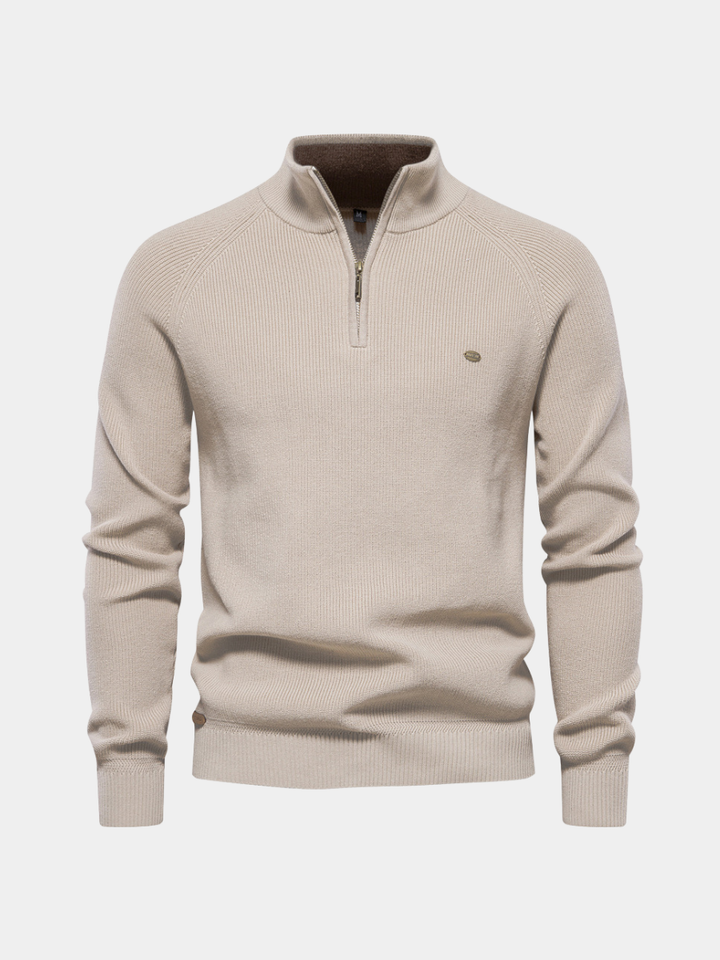 Pull à Col Montant Demi-Zip Homme