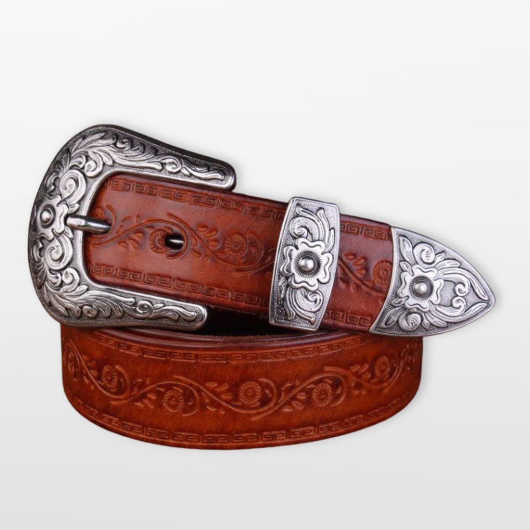 Ceinture Western Gravée Style Cowboy Homme