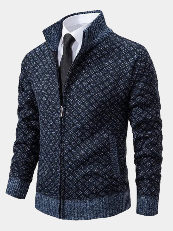 Cardigan Zippé à Col Montant Homme