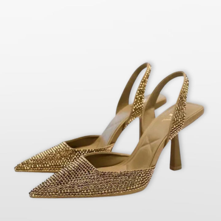 Escarpins Slingback Strass Élégants Femme