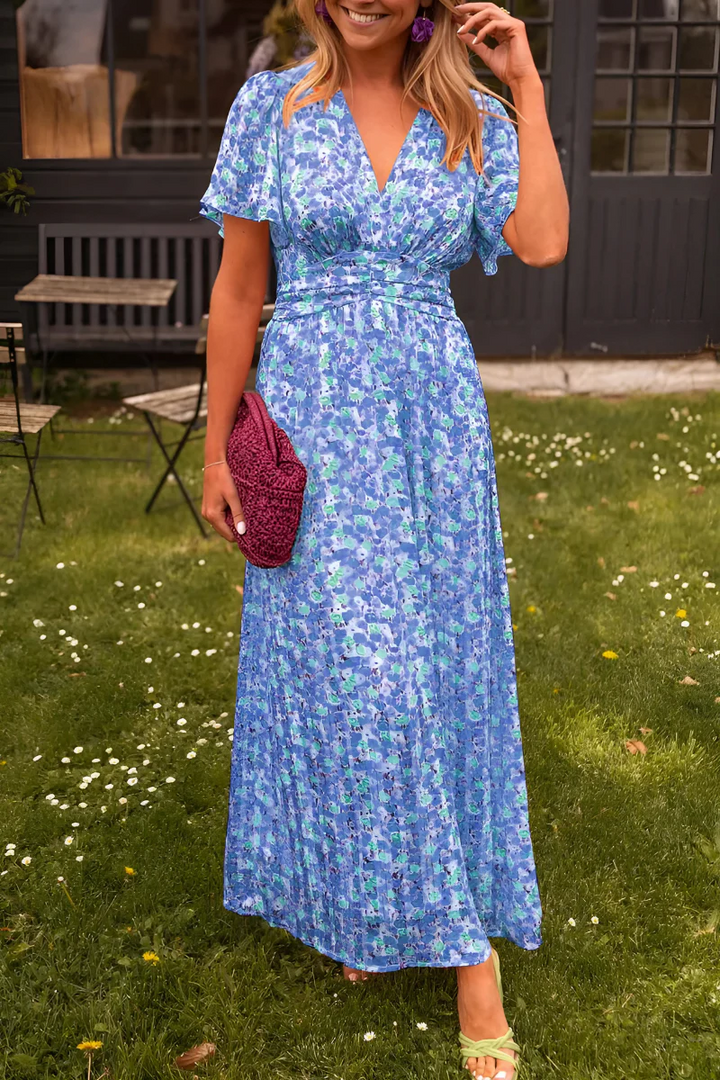 Robe Maxi Fleurie Col V Femme
