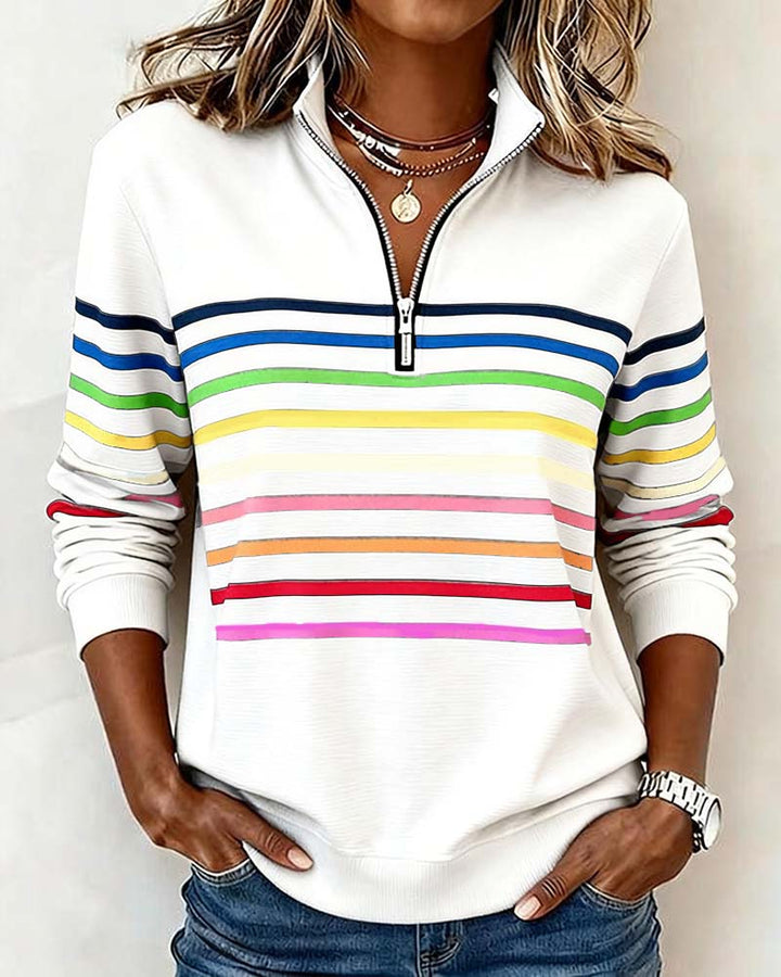 Pull À Col Montant Zippé Femme