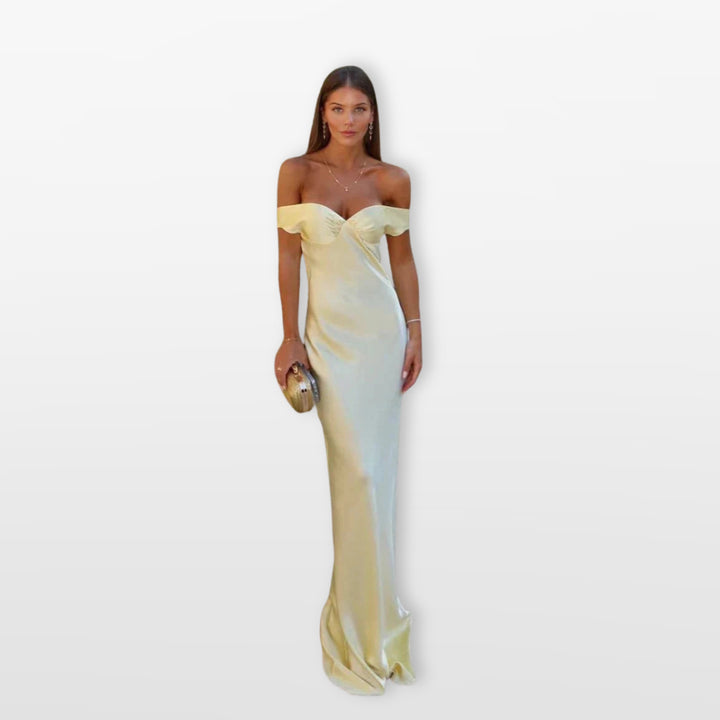 Robe Satinée Longue Chic De Soirée Femme