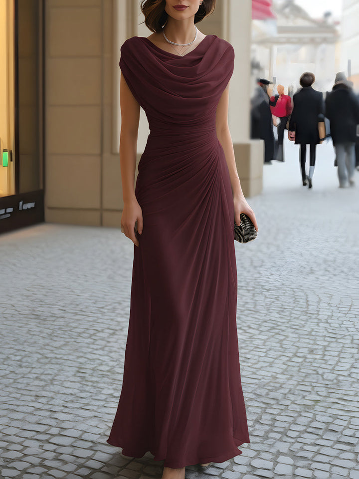 Robe Longue Drapée Élégante Femme