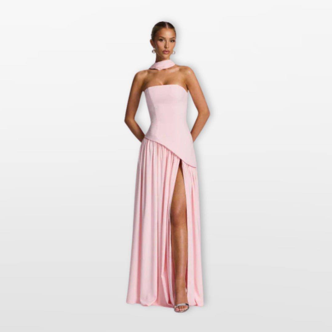 Robe Longue Bustier Élégante Fendue Soirée Femme