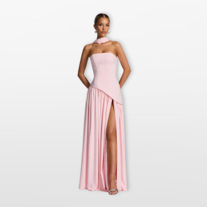 Robe Longue Bustier Élégante Fendue Soirée Femme