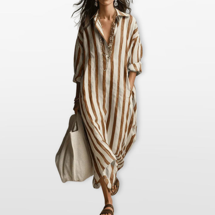 Robe Longue Rayée Ample Femme