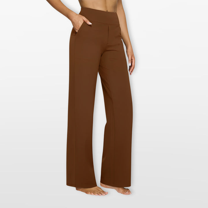 Pantalon Large Taille Haute Fluide Femme