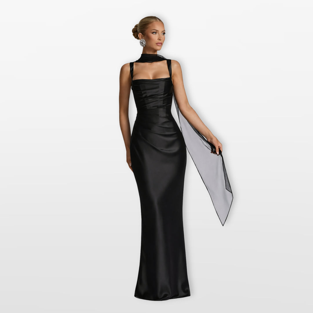Robe Longue Satinée Habillée Femme
