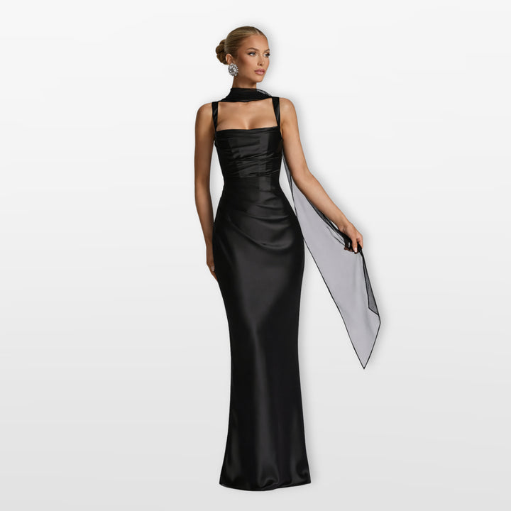 Robe Longue Satinée Habillée Femme