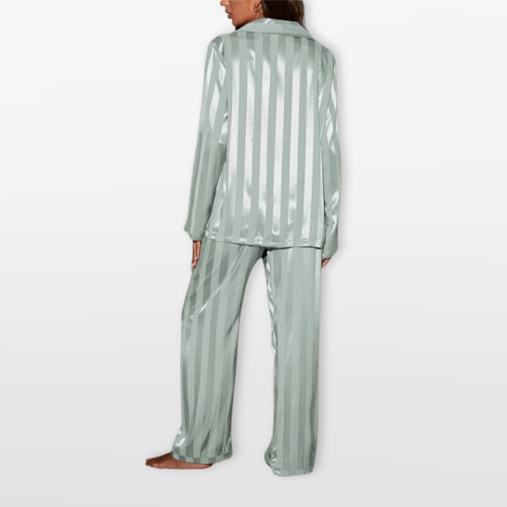 Pyjama Satin Rayé Élégant Femme