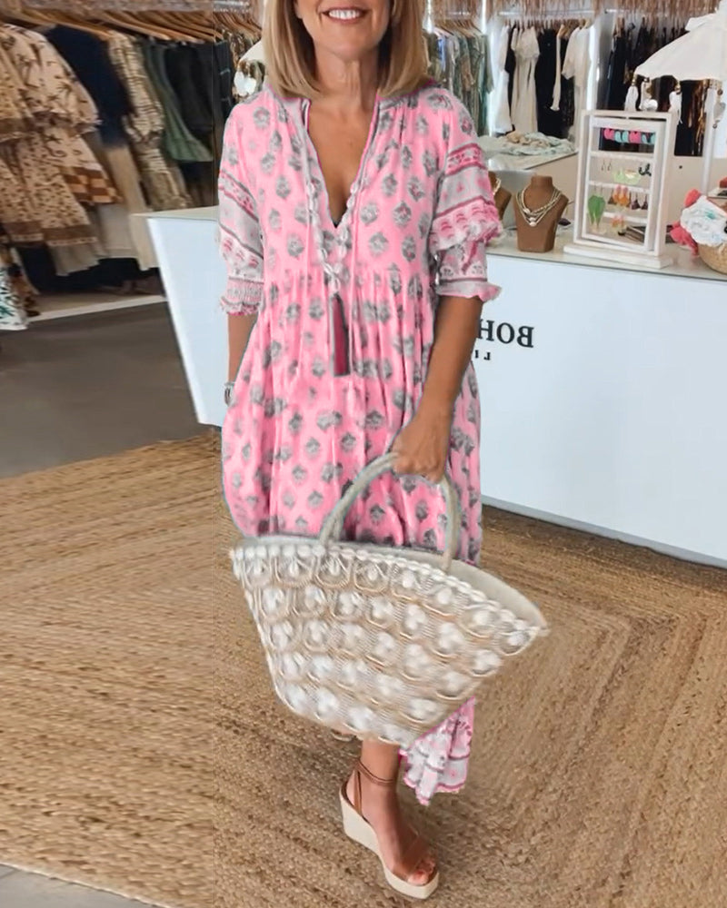 Robe Bohème Imprimée Femme