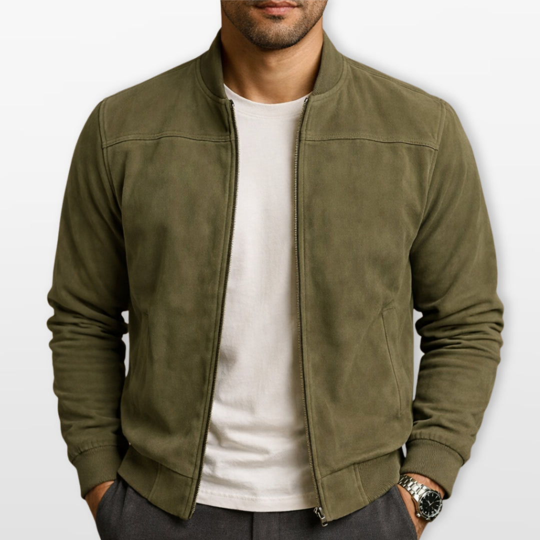 Blouson Bomber Zippé Minimaliste Homme