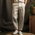Pantalon Plissé à Coupe Fuselée Homme
