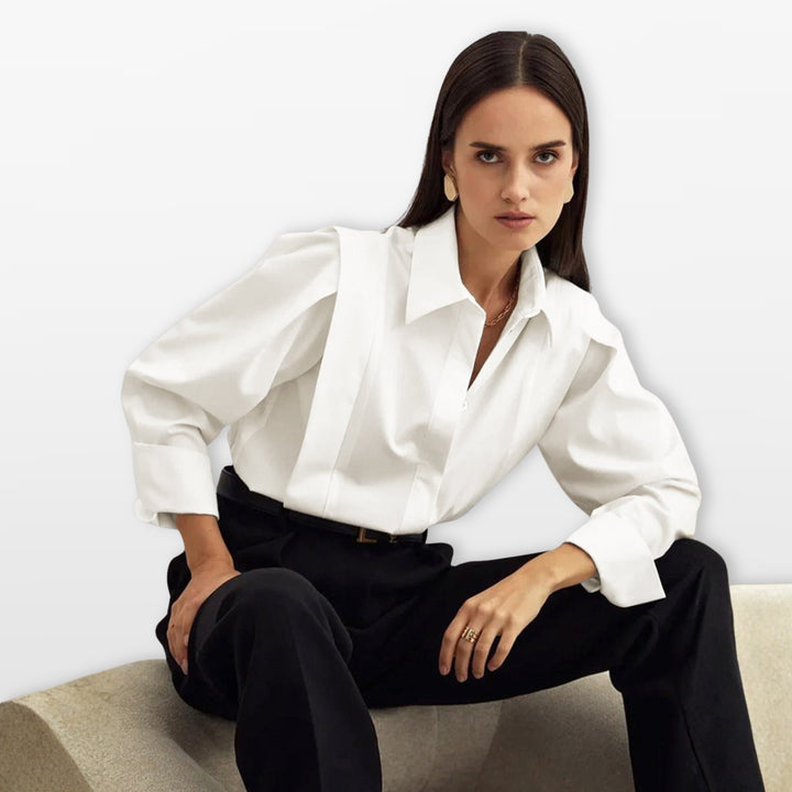 Chemise Boutonnée Manches Longues Col Classique Femme